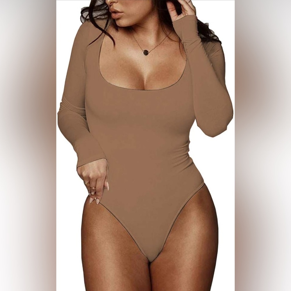 Long Sleeve Tan Bodysuit